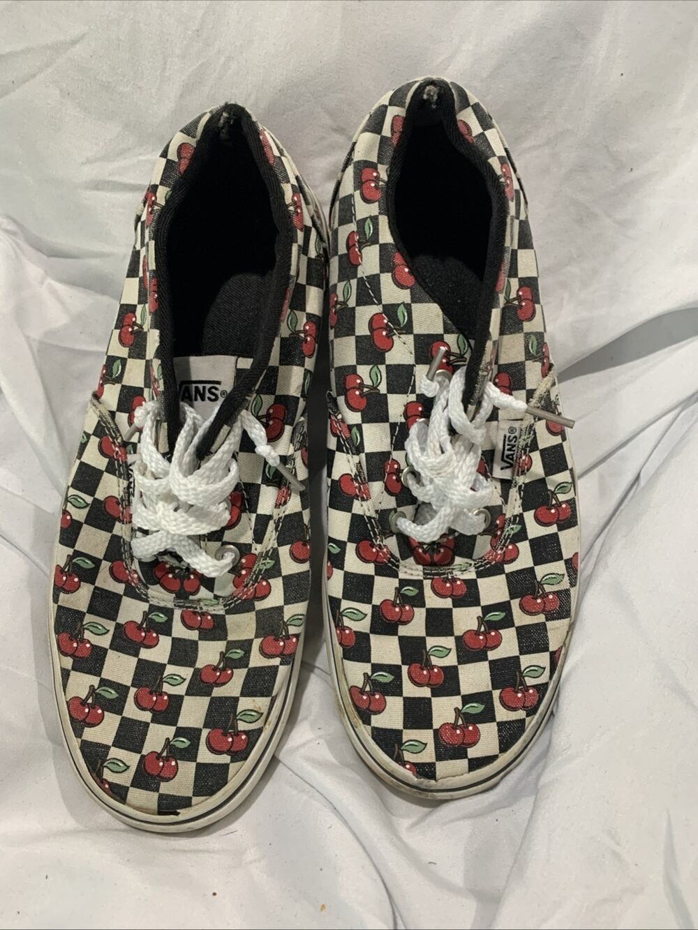 Vans Girls Size 4 Cherry Checker Fashion Sneakers